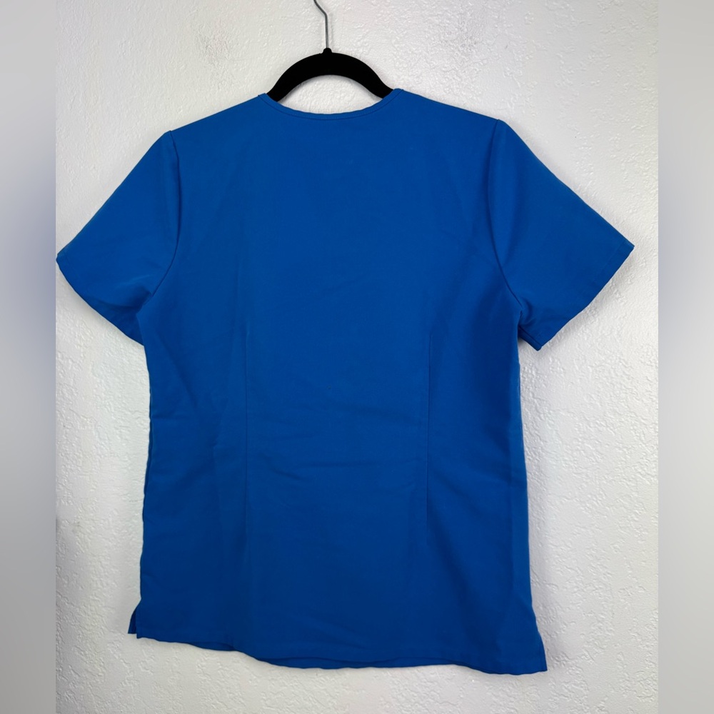Women's Blue V-Neck Scrub Top - Picture 4 of 4